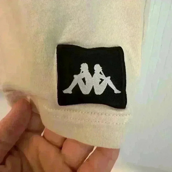 Kappa Logo T-Shirt Tan With Blue Logo Size Medium - Picture 3 of 5